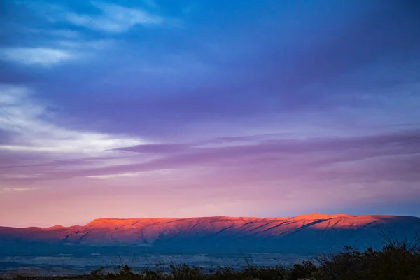 Colori Del Tramonto Sul Crinale Esibizione Big Bend National Park — Foto Stock