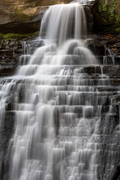 Brandywine Falls Parque Nacional Valle Cuyahoga Con Larga Exposición — Foto de Stock