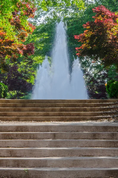 Fountain at Top of Stairs — Stock Photo, Image