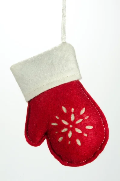 Christmas Ornament Glove with White Trim — Stock Photo, Image