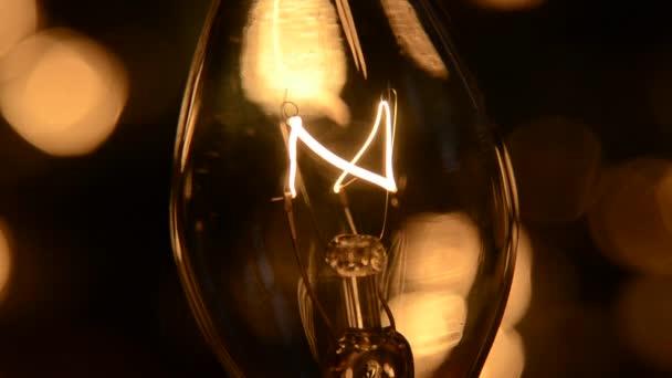 Christmas Light Filament Close Up — Stock Video