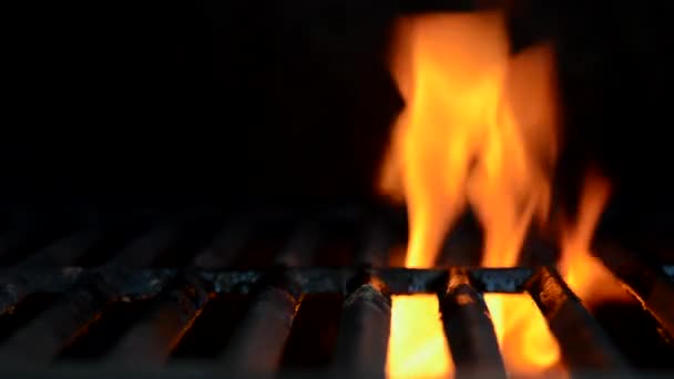 Flammes sur la grille Fermer — Video