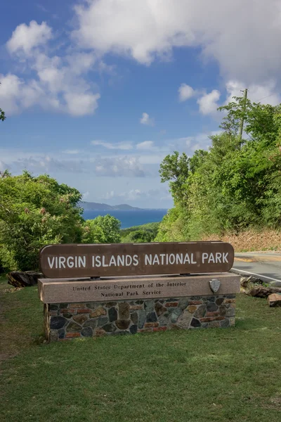 Parque Nacional das Ilhas Virgens sinal — Fotografia de Stock