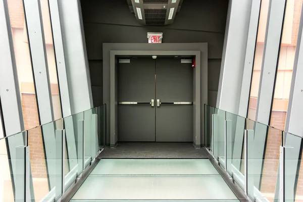 Exit at end of Glass Walkway — Stock Image Exit at end of Glass Walkway Stock Image