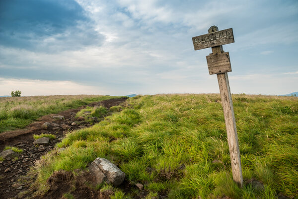 Sign at the Top of Round Bald