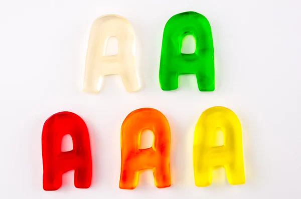 Gummy Letters A — Stockfoto