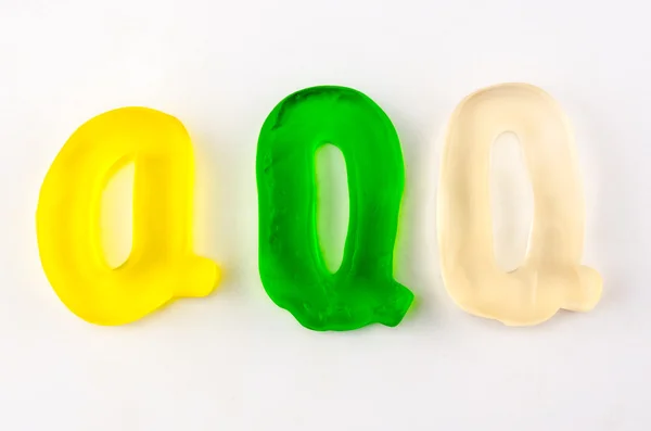 Gummy Letters Q — Stock Photo, Image