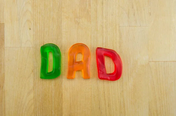 Gummy words Dad — Stock Photo, Image