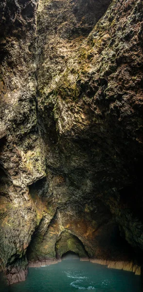 Vertical Panorama Of The Painted Cave On Santa Cruz Island in Channel Islands National Park