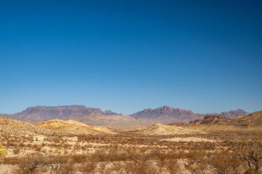 Big Bend 'deki Mariscal Madeni' nden Chisos Dağları Manzarası