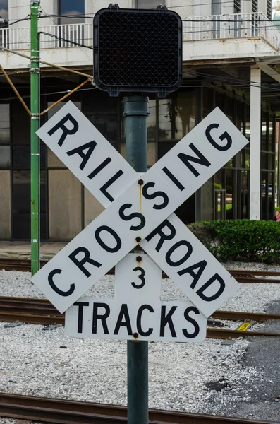 Señal de cruce del ferrocarril — Foto de Stock