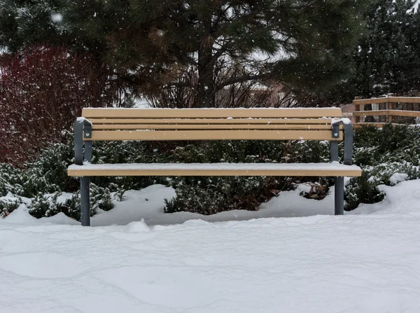 Park Bench in Snow — Stock Photo, Image