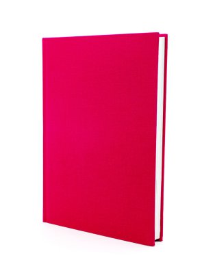Kırmızı kitap beyaz arkaplanda izole edildi