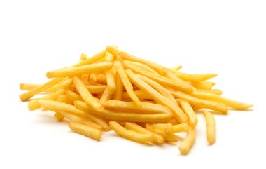 İzole edilmiş beyaz arkaplanda patates kızartması