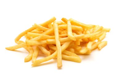 İzole edilmiş beyaz arkaplanda patates kızartması