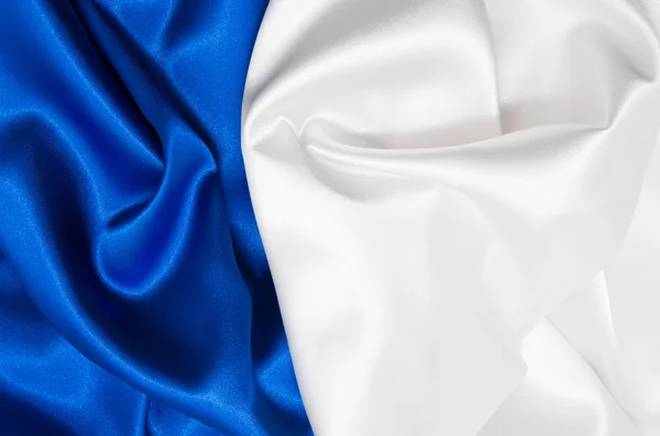 White and blue satin fabric for background — Stock Photo, Image