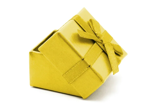 Yellow Gift Box on white background — Stock Photo, Image
