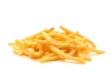 İzole edilmiş beyaz arkaplanda patates kızartması