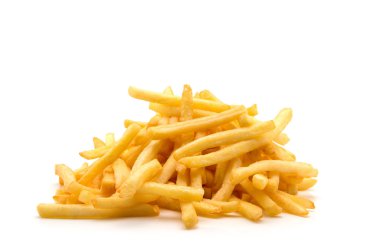 İzole edilmiş beyaz arkaplanda patates kızartması