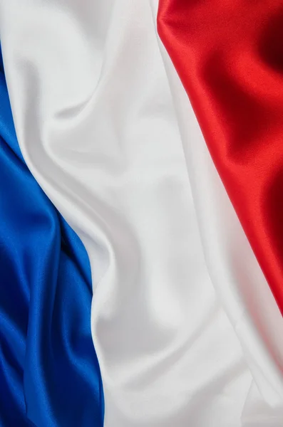 Flag of France on satin texture — Stock Photo, Image