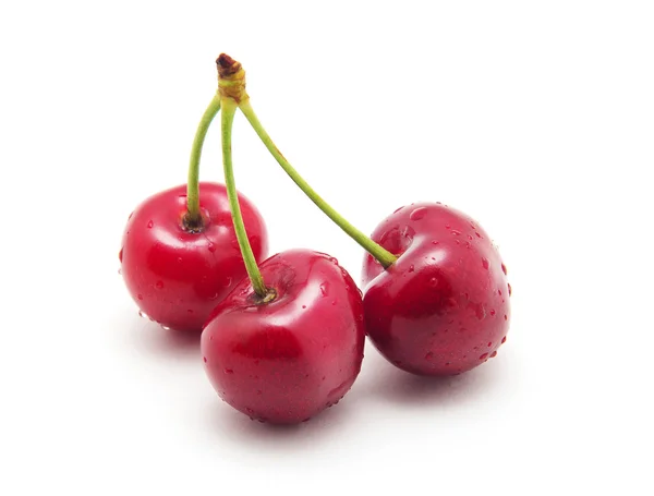 Sweet matang cherry di latar belakang putih — Stok Foto