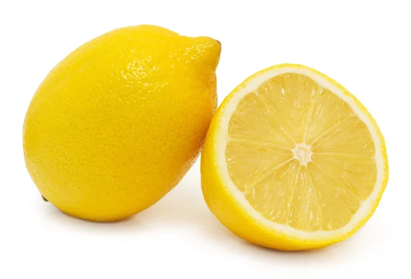 Dos jugosos limones aislados sobre un blanco — Foto de Stock