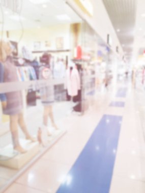 Alışveriş merkezinin soyut arkaplanı, odak derinliği.