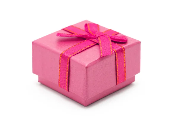 Pink Gift Box White Background — Stock Photo, Image