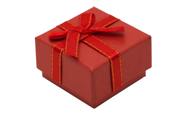 Red Gift Box White Background — Stock Photo, Image