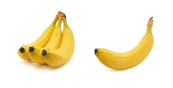 Коллекция Желтых Бананов Белом Фоне — стоковое фото