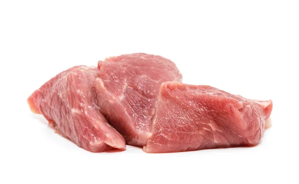Surowe Mięso Izolowane Białym — Zdjęcie stockowe