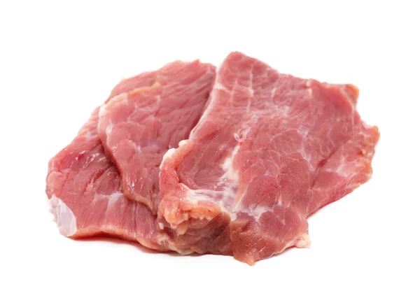 Rohes Fleisch Isoliert Auf Weiß — Stockfoto