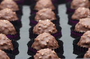 Çikolata şekerlemeleri yakın plan