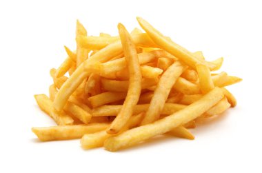 İzole edilmiş beyaz arkaplanda patates kızartması