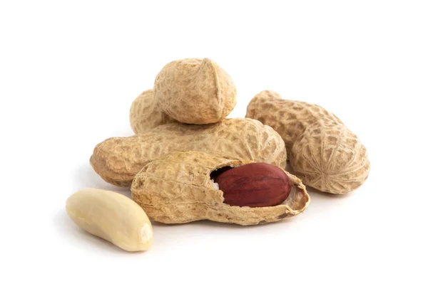 Dried Peanuts White Background — Stock Photo, Image
