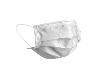 Doktor maskesi ve korona virüs koruması beyaz arka planda izole edildi