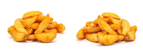 Fried Potato Wedges Fast Food Isolated White — Stock Photo, Image