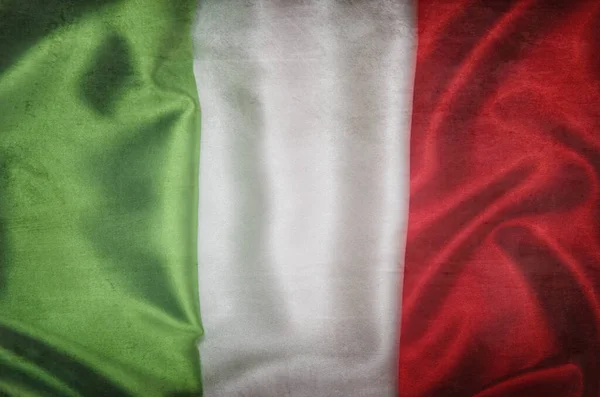 Italie Drapeau Tissu Soie Fond — Photo