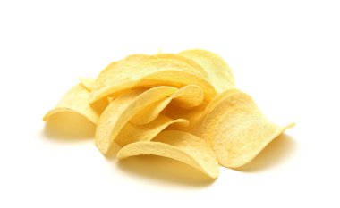 Patates cipsi izole edilmiş beyaz arkaplan.