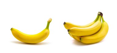 Beyaz arkaplanda muzlar