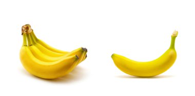 Beyaz arkaplanda muzlar