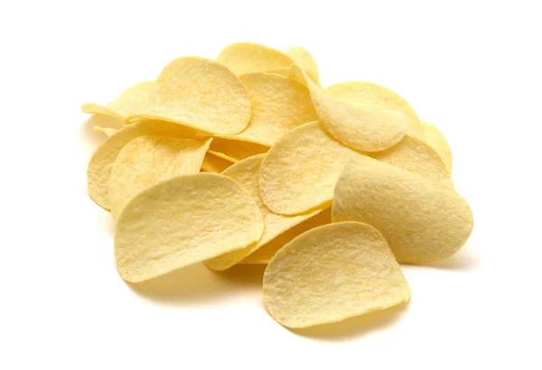 Potatischips Isolerad Vit Bakgrund — Stockfoto
