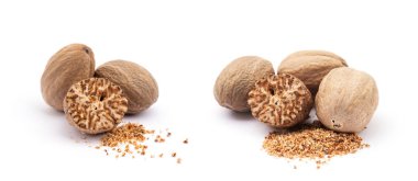 Hindistan cevizi beyaz arkaplanda izole edildi