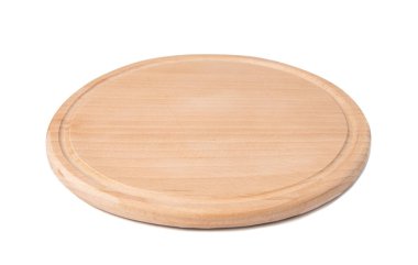 Pizza tahtası beyaz arkaplanda izole edildi.