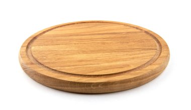 Pizza tahtası beyaz arkaplanda izole edildi.