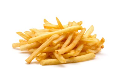 İzole edilmiş beyaz arkaplanda patates kızartması