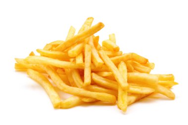 İzole edilmiş beyaz arkaplanda patates kızartması