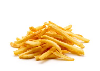 İzole edilmiş beyaz arkaplanda patates kızartması