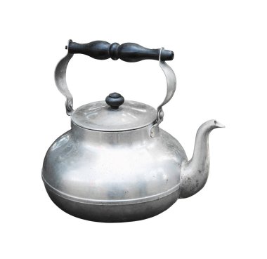 old kettle isolated white background.