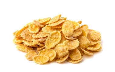 Beyaz arkaplanda mısır gevreği